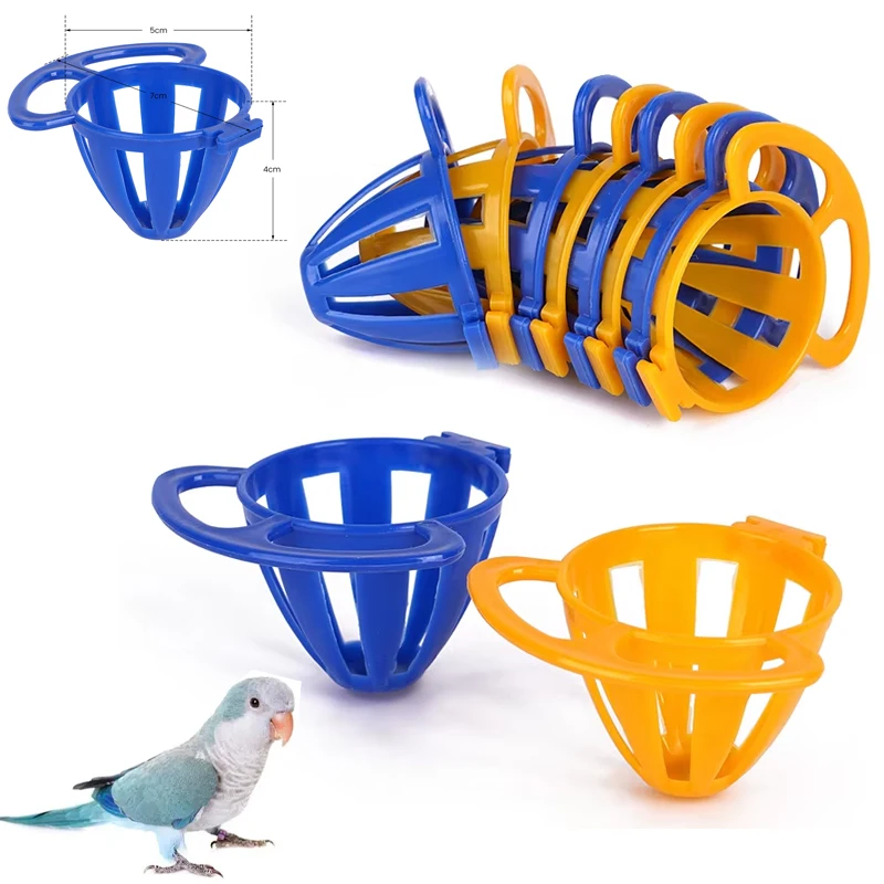 1PC 鳥オウムフィーダーケージ果物野菜ホルダーケージアクセスハンギングバスケットコンテナおもちゃペットオウムフィーダーケージ用品