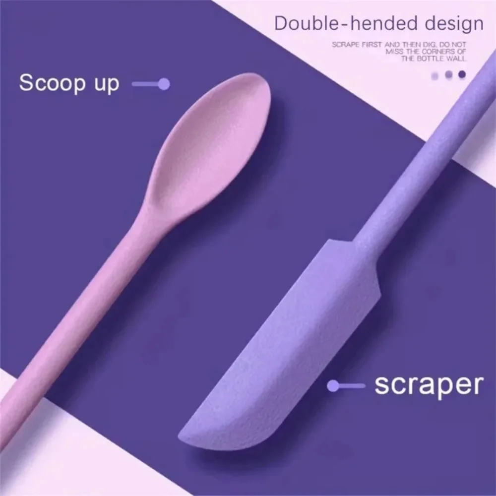 1/3Pcs Double Head Silicone Spatula Set Multi-size Tiny Bottle Jar Scraper Get Remaining Foundation Lotion Cosmetic Kitchen Tool