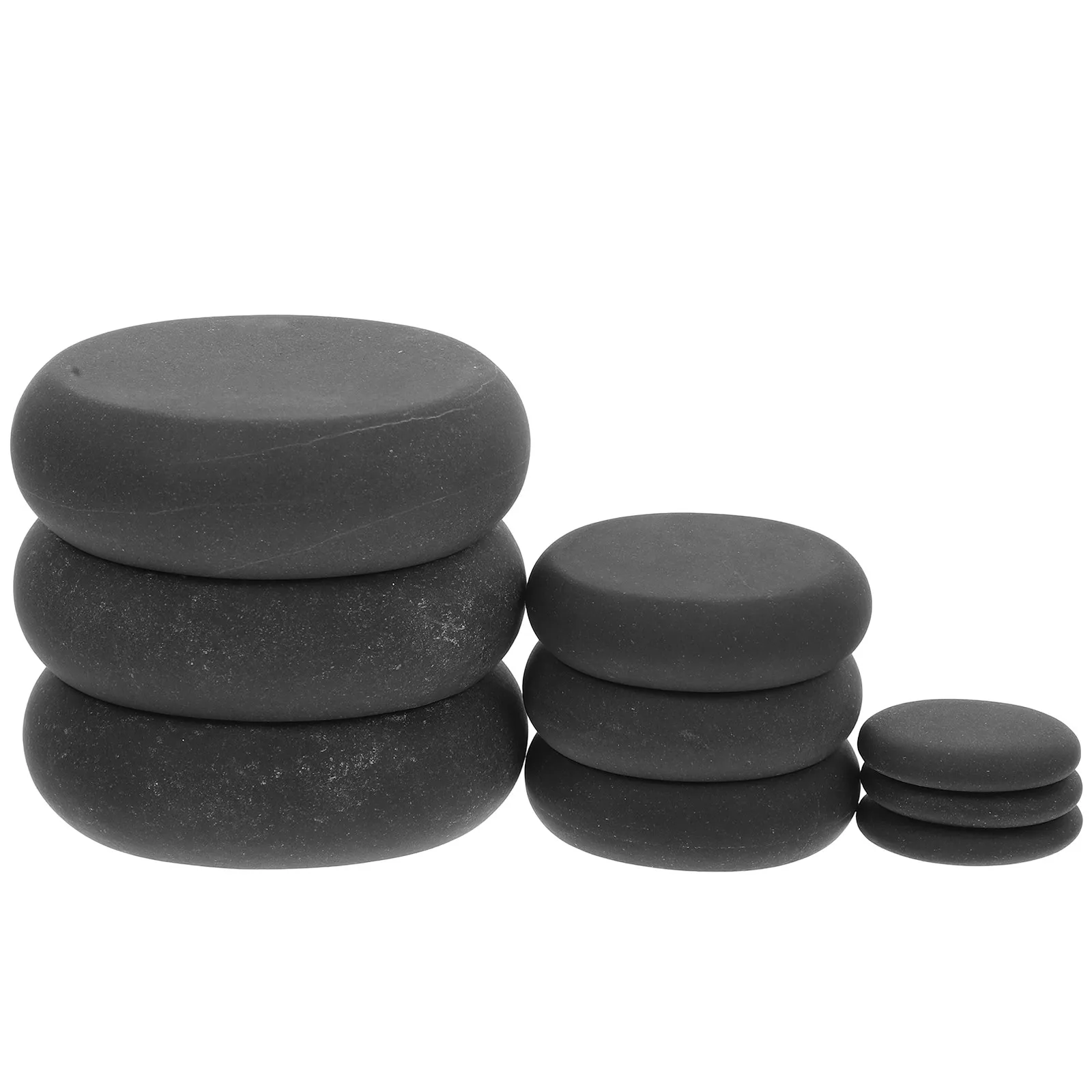 

Набор для массажа горячими камнями из 9 предметов: натуральные базальтовые камни, черные, овальной формы, для спа-терапии и расслабления, с эфирными маслами