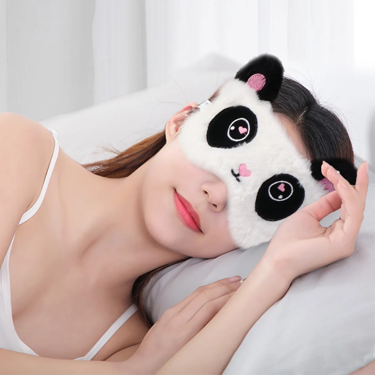 Panda Design Mask for Eye Blackout Heating Sleeping Cover Comfortable Blindfold