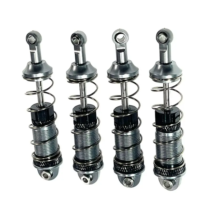 CYGJ-4Pcs Alloy Front Rear Oil Shock Absorber For MJX 16207 16208 16209 16210 H16 H16BM 1/16 RC Car Upgrades Parts Titanium