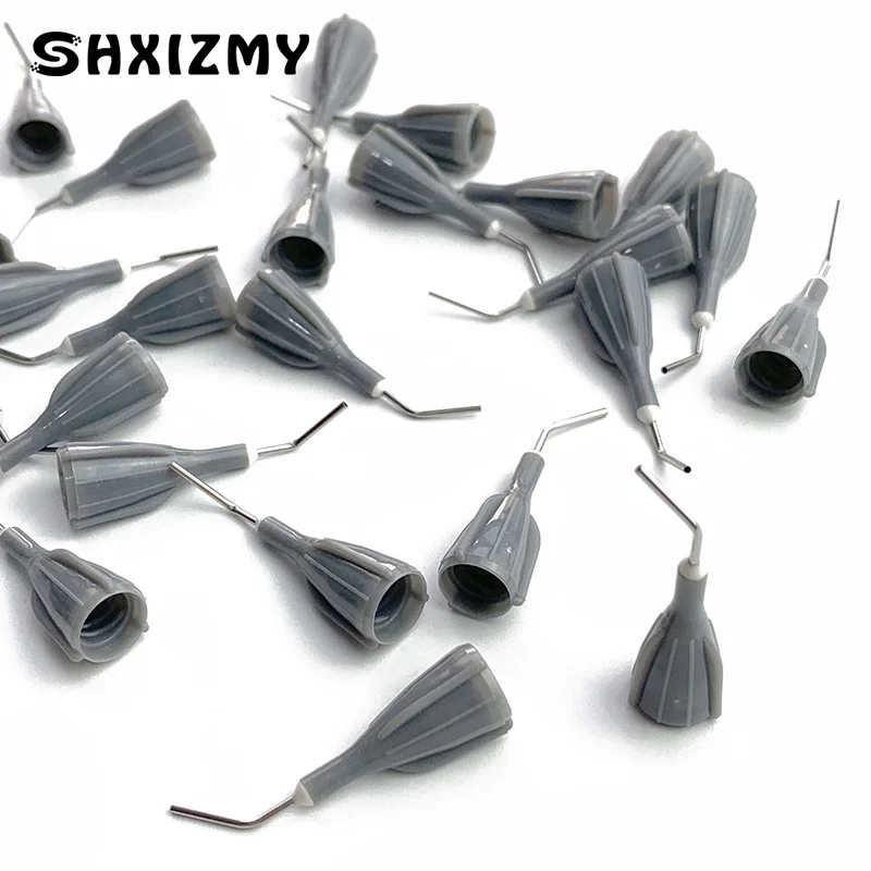 5pcs Dental Delivery Tips 20G Flow Composite Resin Conveyor Flowable Tip Grey Tip Fits Filt