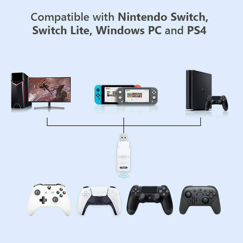 Coov DS50 pro for Dualsense PS5 Controller to for PS4/Nintend Switch/PC Adapter Multi Player the Games on for PS4/Switch Console