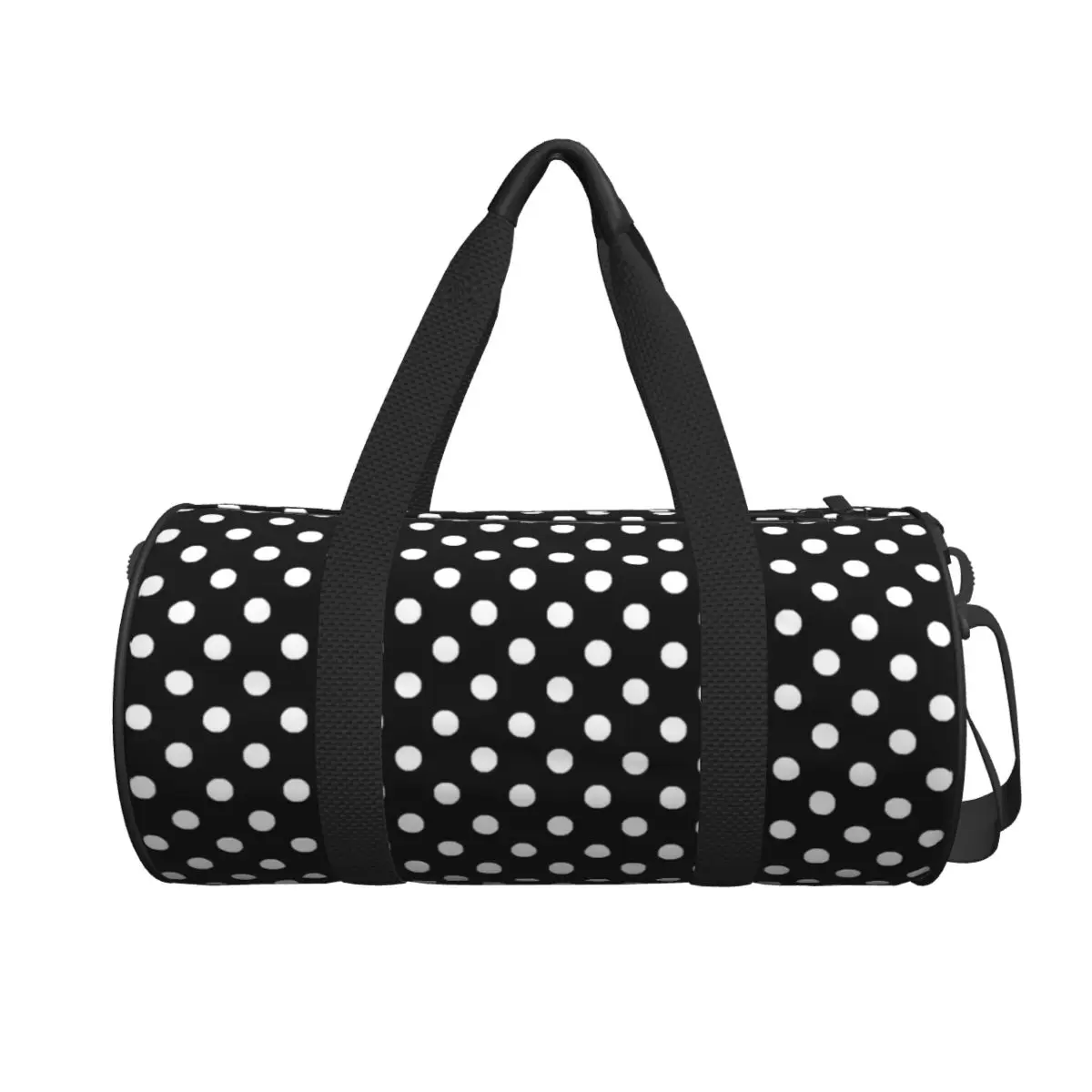 Black White Polka Dot Gym Bag Classic Spots Print Oxford Sports Bags with Shoes Swimming Handbag Colorful Fitness Bag For Male