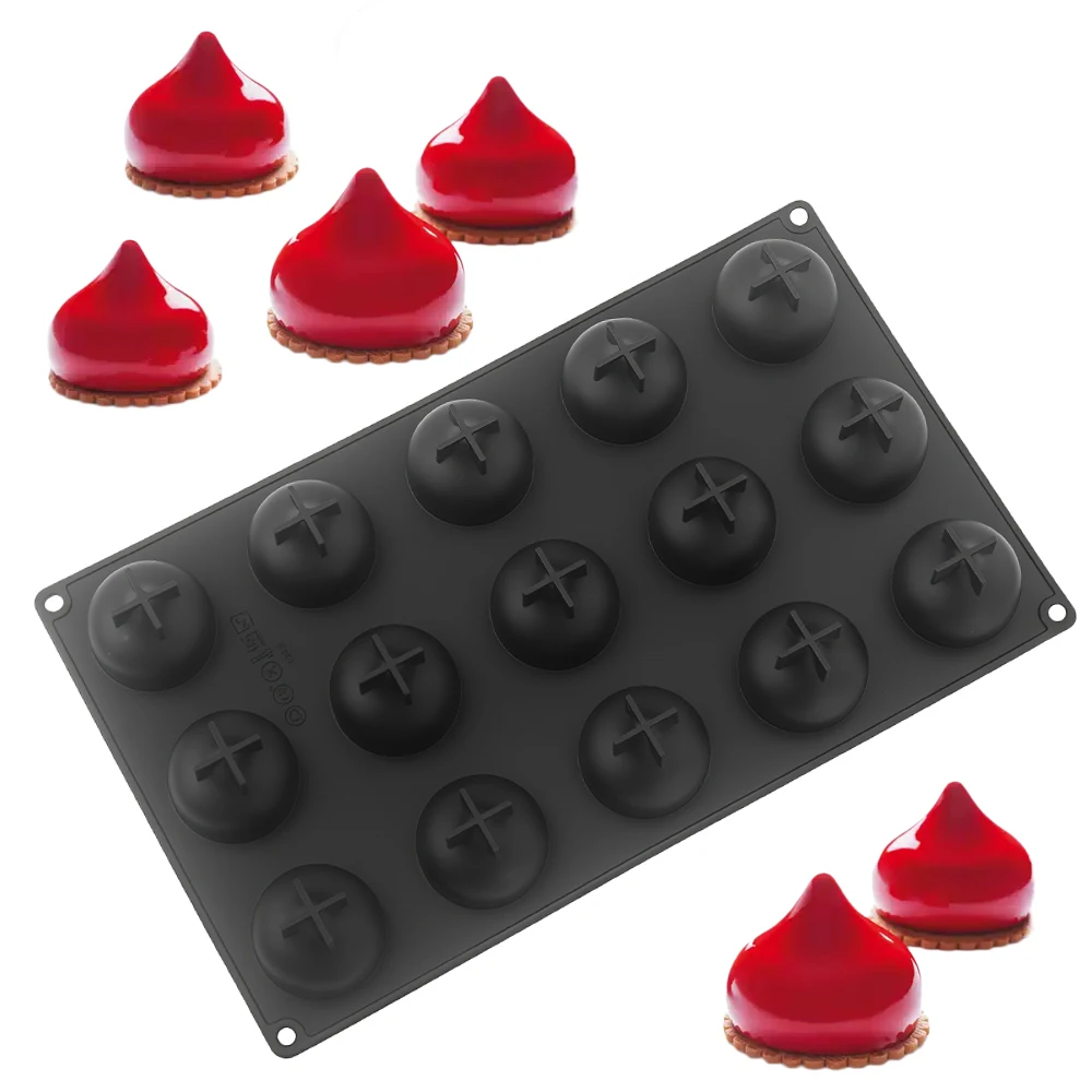 15-Cell Water Droplet Design Silicone Chocolate Mold Food Grade Cake Mold French Mousse Bakeware Kitchen Dessert Baking Tools