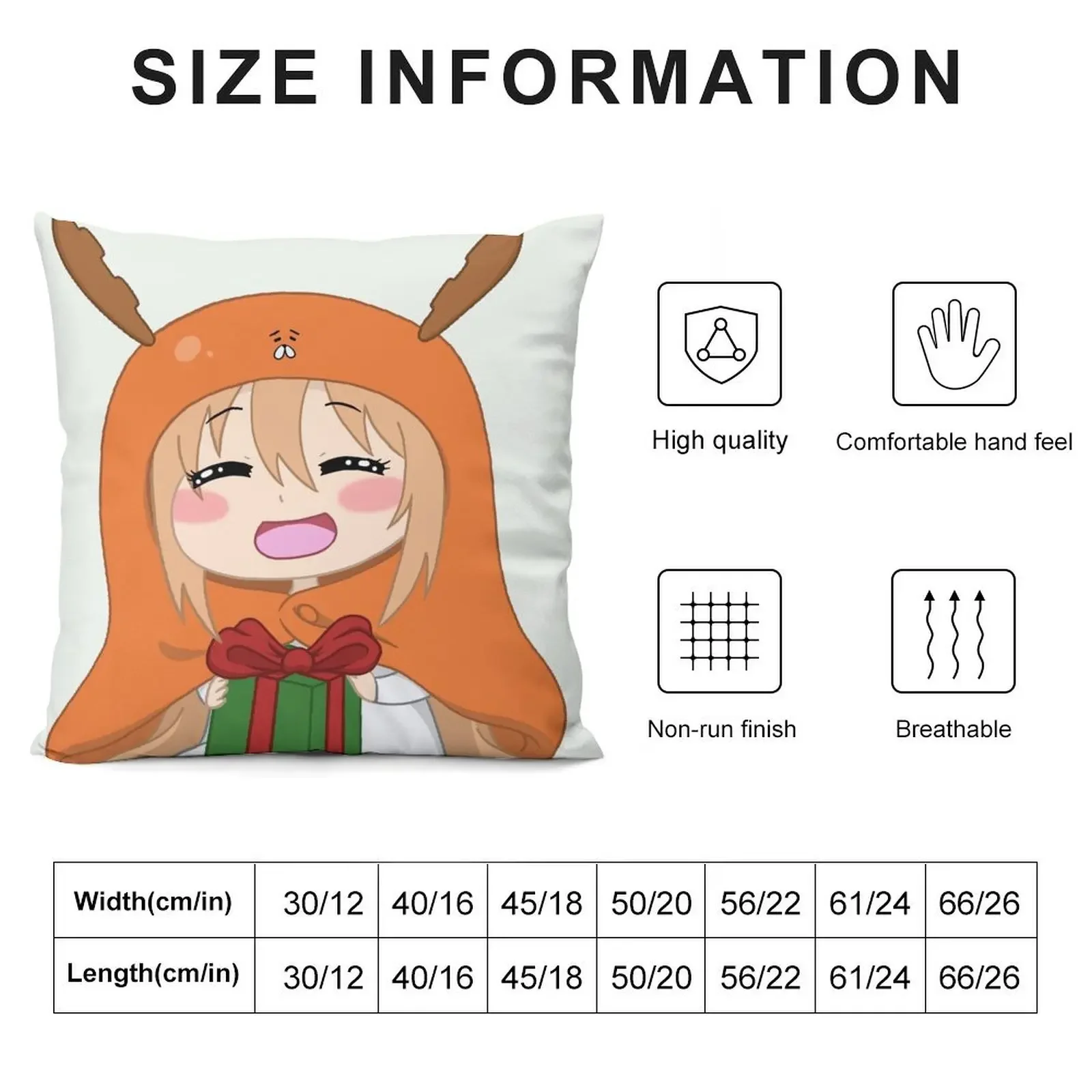 X-Mas Umaru-Chan Throw Pillow sleeping pillows Cusions Cover Couch Pillows pillow