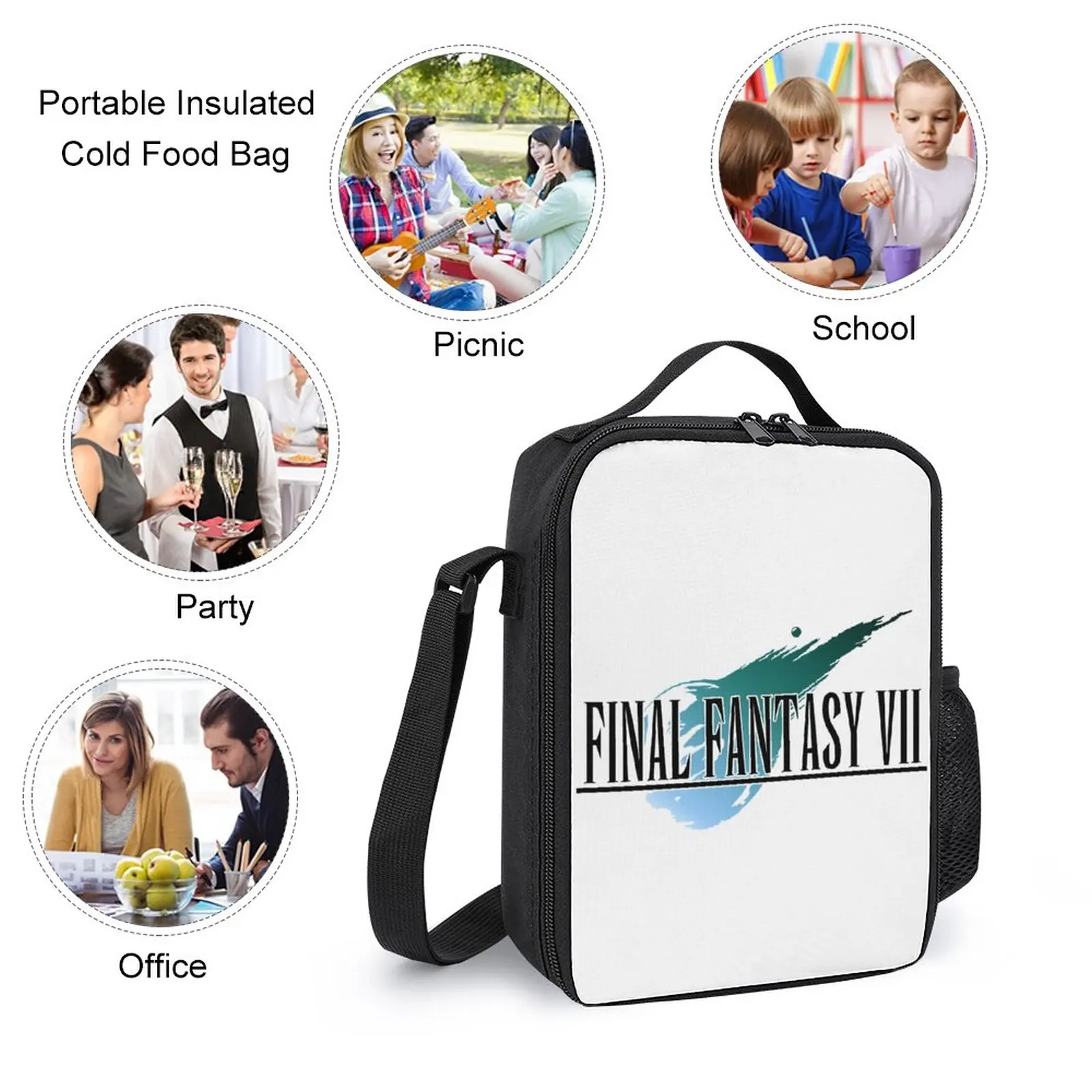 Final Fantasy VII Pullover Hoodie For Sale 3 in 1 Set 17 Inch Backpack Lunch Bag Pen Bag  Firm Blanket Roll Snug Sports Activiti