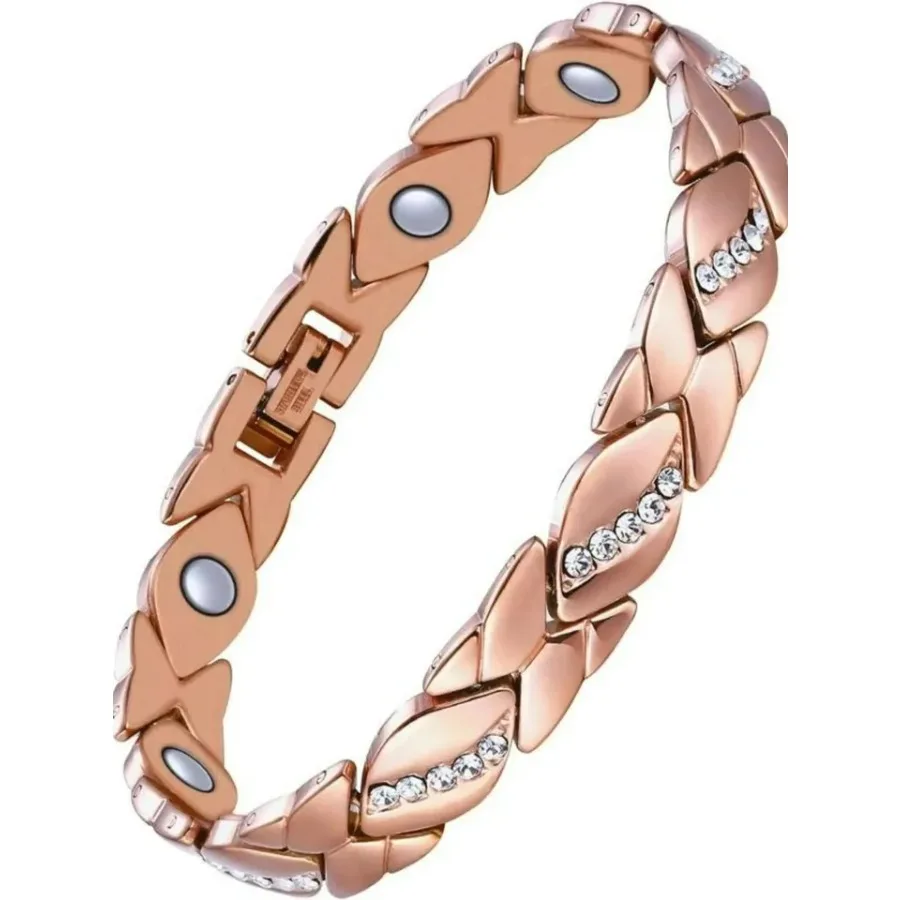 Copper Bracelet for Women, 99.99% Solid Pure Copper Megneetic Arthritis, Effective Neodymium Lympunclog, Titanium Steel Bracele