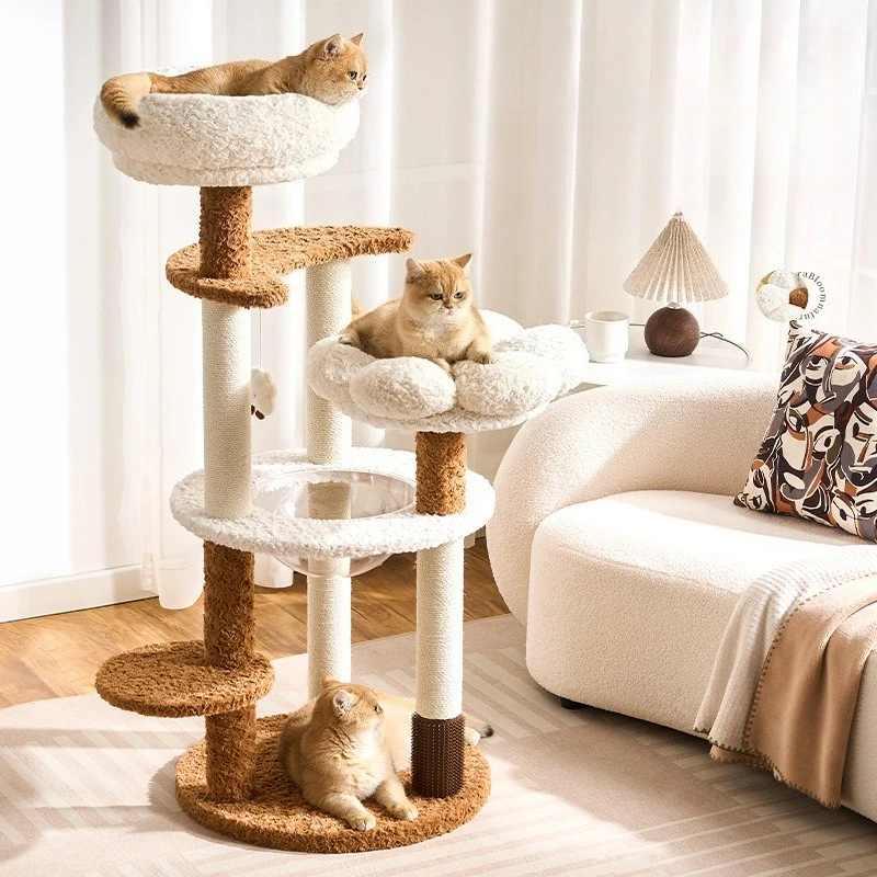 

Cat Trees Cat Climbing Frame for Cats Scratchers Grinding Claws Pet Scratching Claw Grinding Multiple Kitten Rest Nest Bed