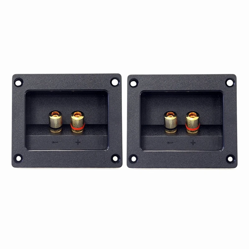 2pcs DIY Car Stereo 2-way Speaker Box Terminal Spring Cup Connector Banana jack and plugs Subwoofer Plugs 93x80mm black