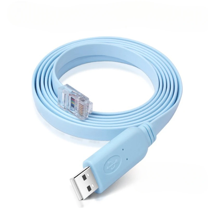 Kabel konsol USB ke RJ45, adaptor seri RS232 untuk komputer Laptop Cisco Router USB RJ 45 8P8C 1.8m 3m