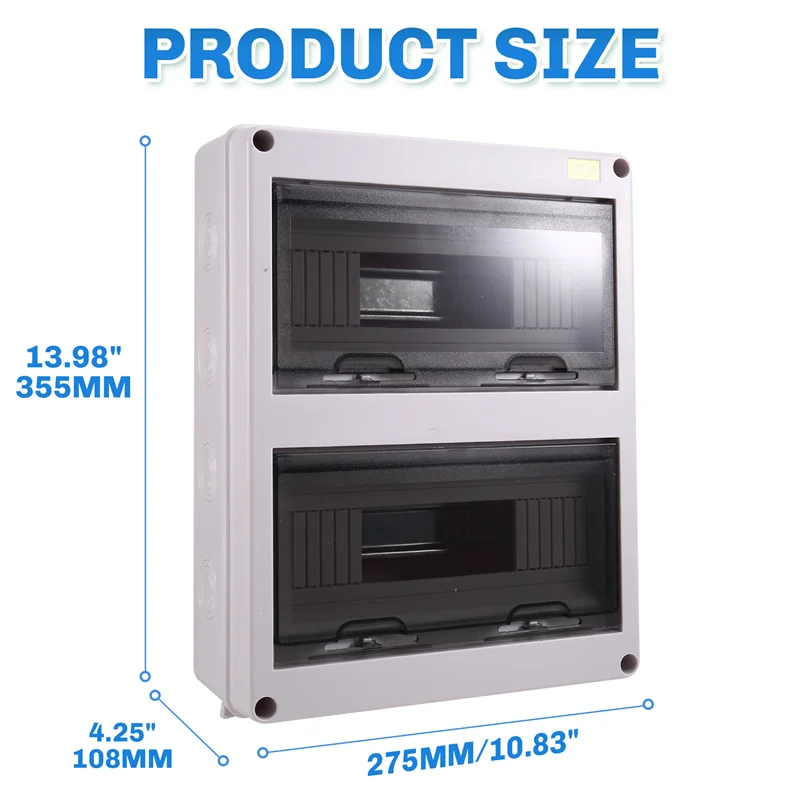 ABRS-HT-24Way IP65 صندوق توصيل كهربائي خارجي مقاوم للماء - توزيع بلاستيك 24 اتجاه لقواطع الدائرة