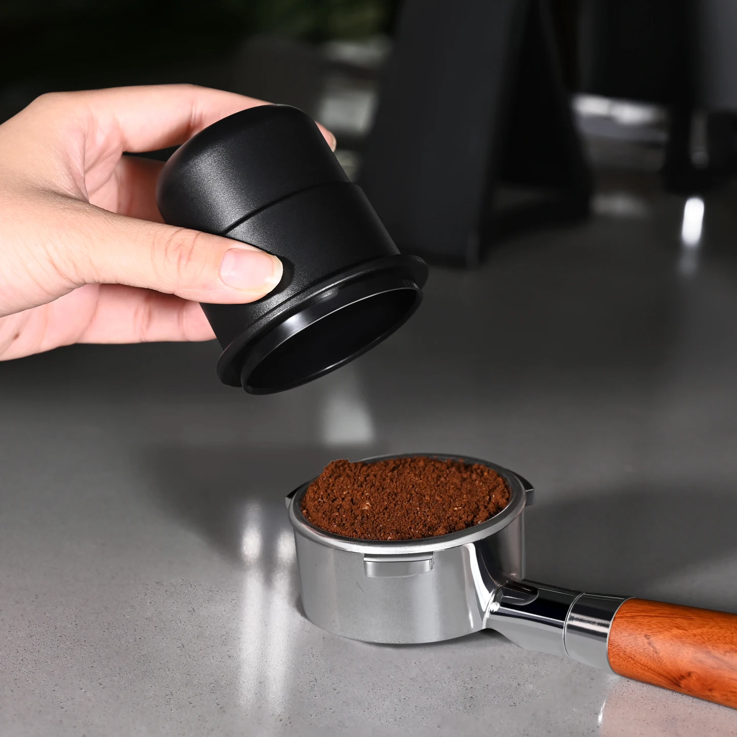 58mm Coffee Portafilter Dosing Cup Black Clear Espresso Sniffing Mug Coffee Dosing Cup Anti-flying powder Coffee Machine tools