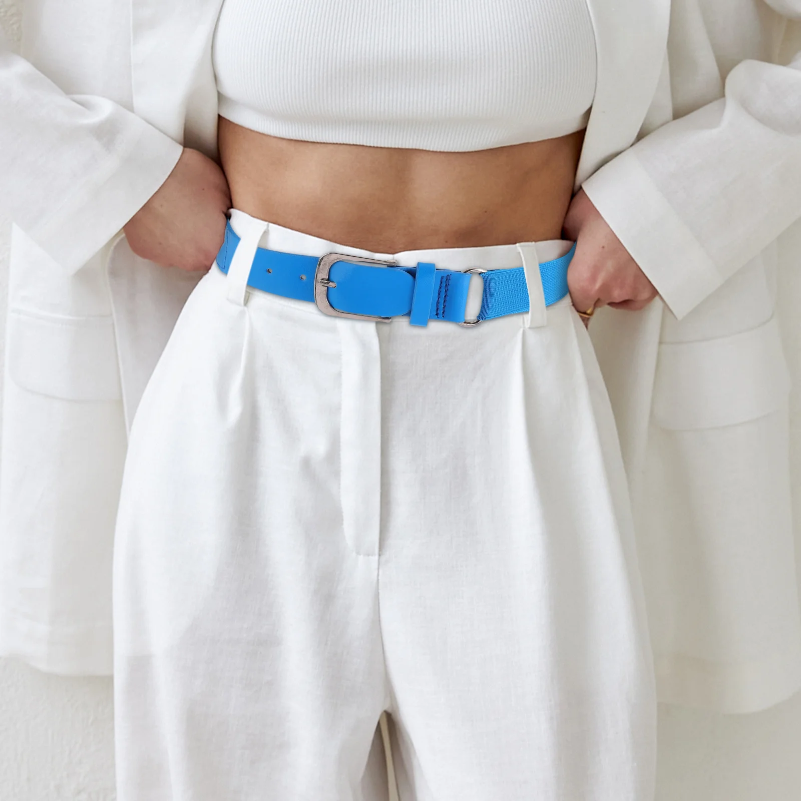 

1pc Elastic Waist For Baseball Softball Adjustable Stretch Unisex Sports Belt Durable Faux Steel Belt Comfort Fit
