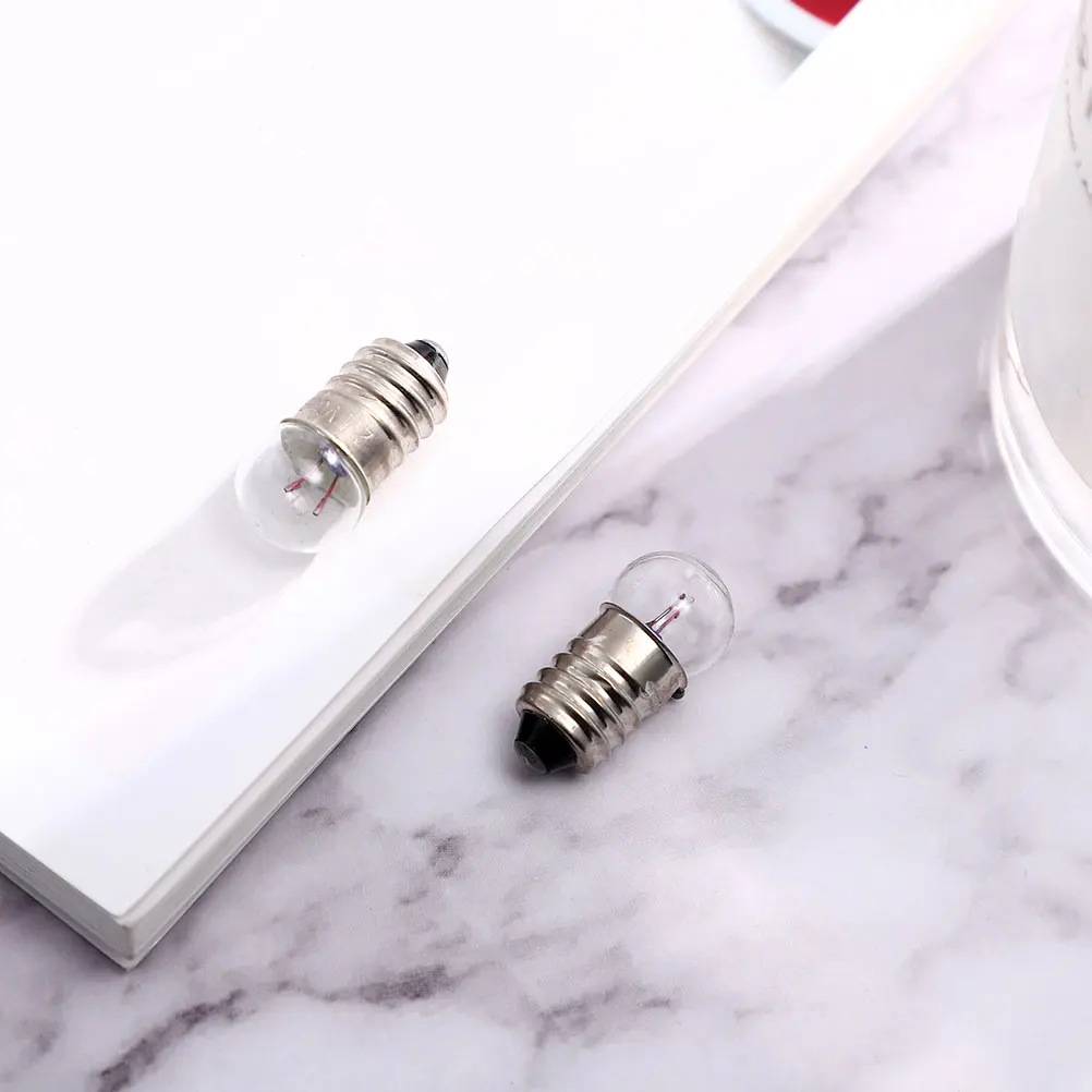 

10pcs Micro Light Bulbs Miniature Glass Screw Base LED Replacement Indicator for Night Lights Experiments Electrical Circuit