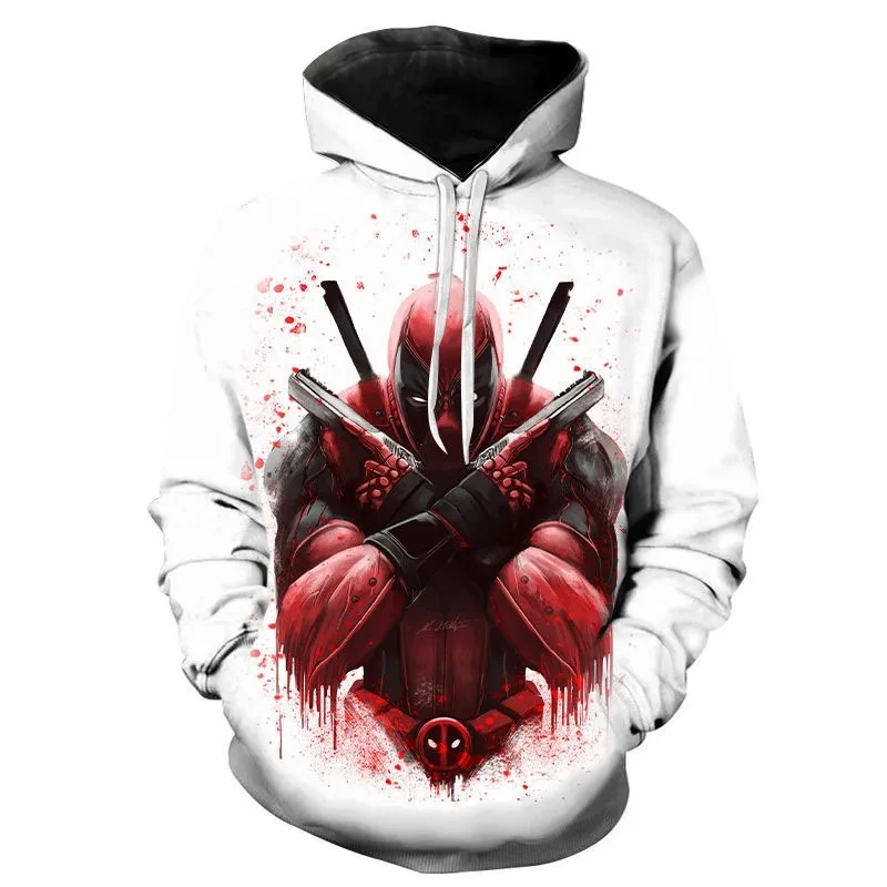 Sudadera con capucha con estampado 3D de Deadpool de Disney para hombre y mujer, ropa con estampado de dibujos animados, moletones extragrandes, pulóveres infantiles, fatos de treino