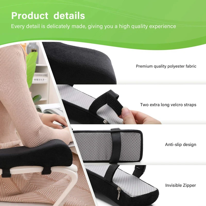 2Piece Chair Ergonomic Armrest Cushions Pressure Relief With Memory Foam Armrest Pads Of Chair Plush Computer Chair Arm Pads