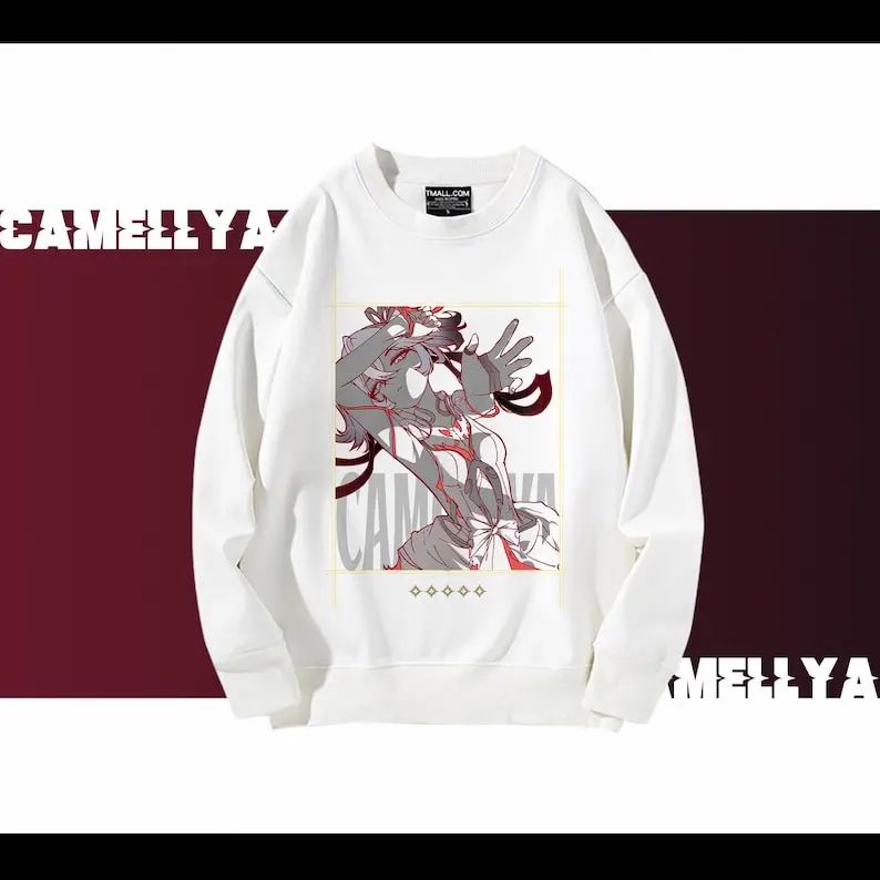 Wuthering Waves Camellya Hand Drawn Hoodie Sweatshirts Game Peripheral Spring Autumn SweatshirtsCustomizable Pattern