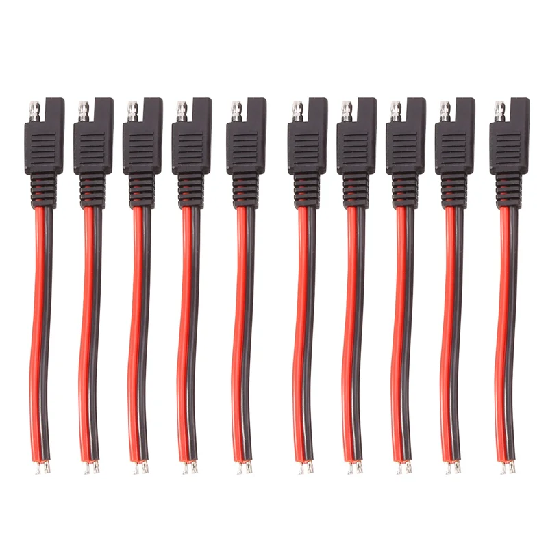 10PCS 15CM 2 Pin Quick Connector Disconnect Plug 14AWG Extension Cable Wire Harness for Motorcycle Solar Panel