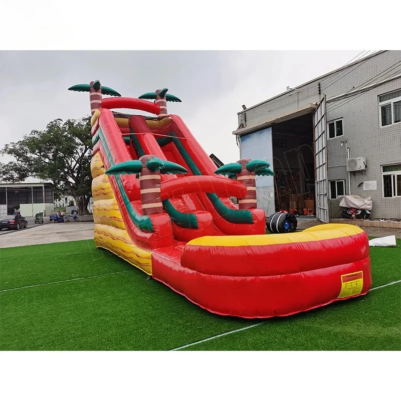 

Customized Tropical Single slip Water Slide Marble Splash Inflatable Water Slide