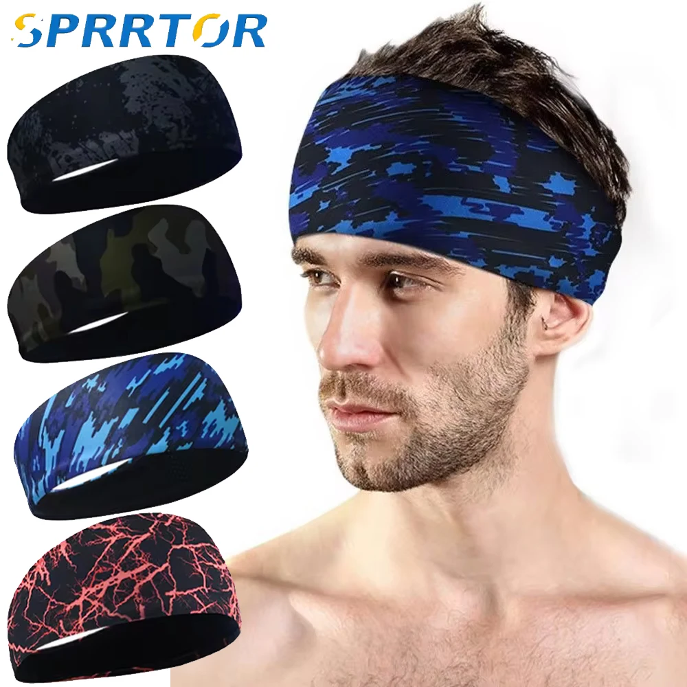 

Unisex Men Women Sports Sweatband Headband Printing Breathable Gym Running Tennis Headwrap High Elastic Outdoor Sports Headwear