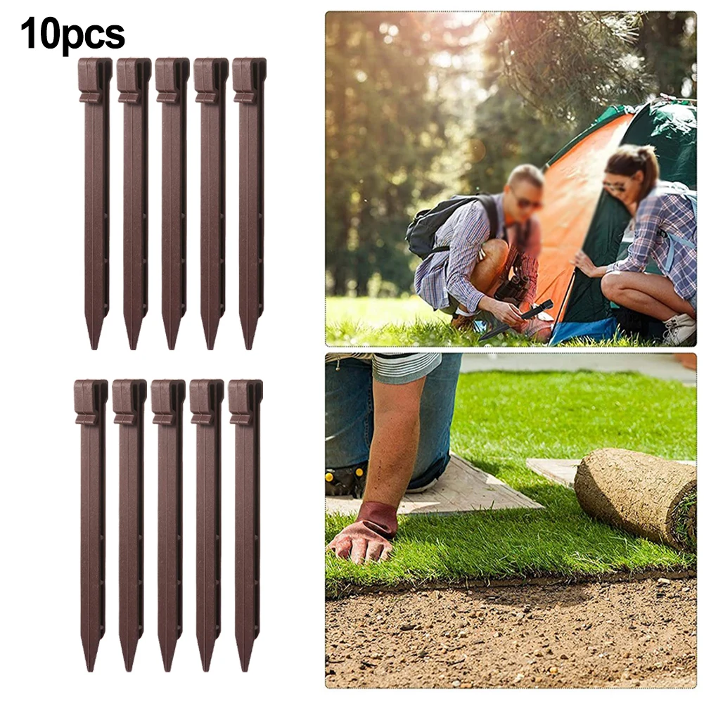 12pcs Garden Edging Stakes Plastic Garden Anchor Stakes Heavy Duty For Planters Flower Beds Turf Lawn Rock Gardens Hold Down