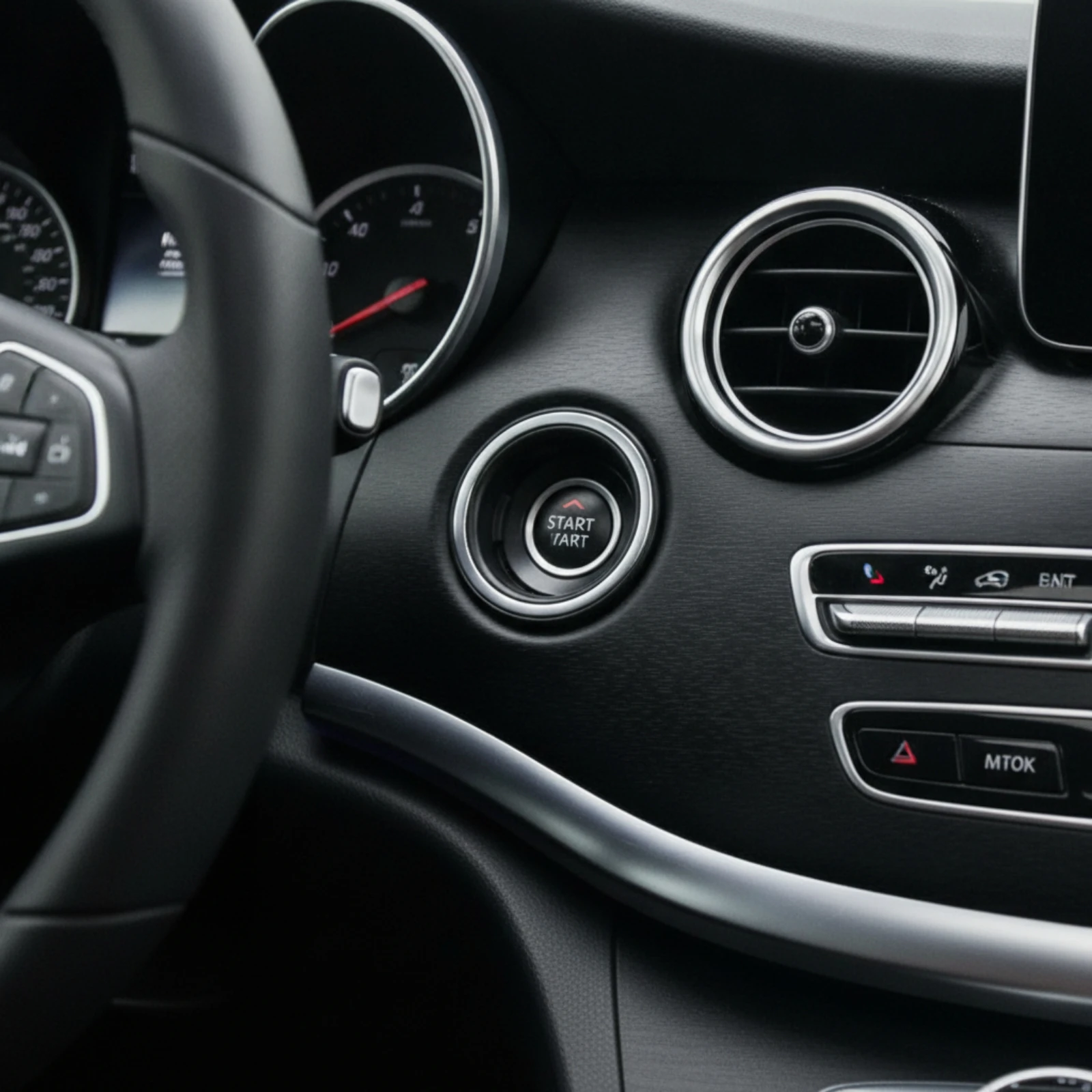 Ignition Switch Decorative Bezel Easy Installation Start Button Trim Bezel Ignition Switch Bezel Stylish Cover Long-Lasting