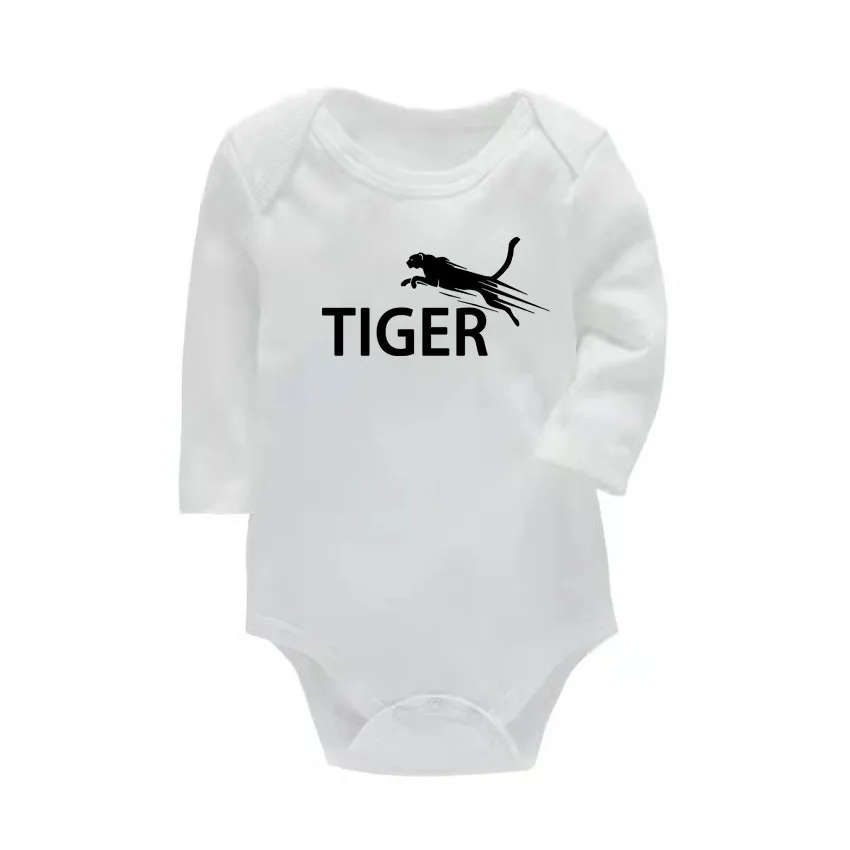 

Хлопковое боди для новорожденных, четырехсезонный комбинезон с длинными рукавами для маленьких девочек и мальчиков, забавный комбинезон с принтом тигра, детские комбинезоны