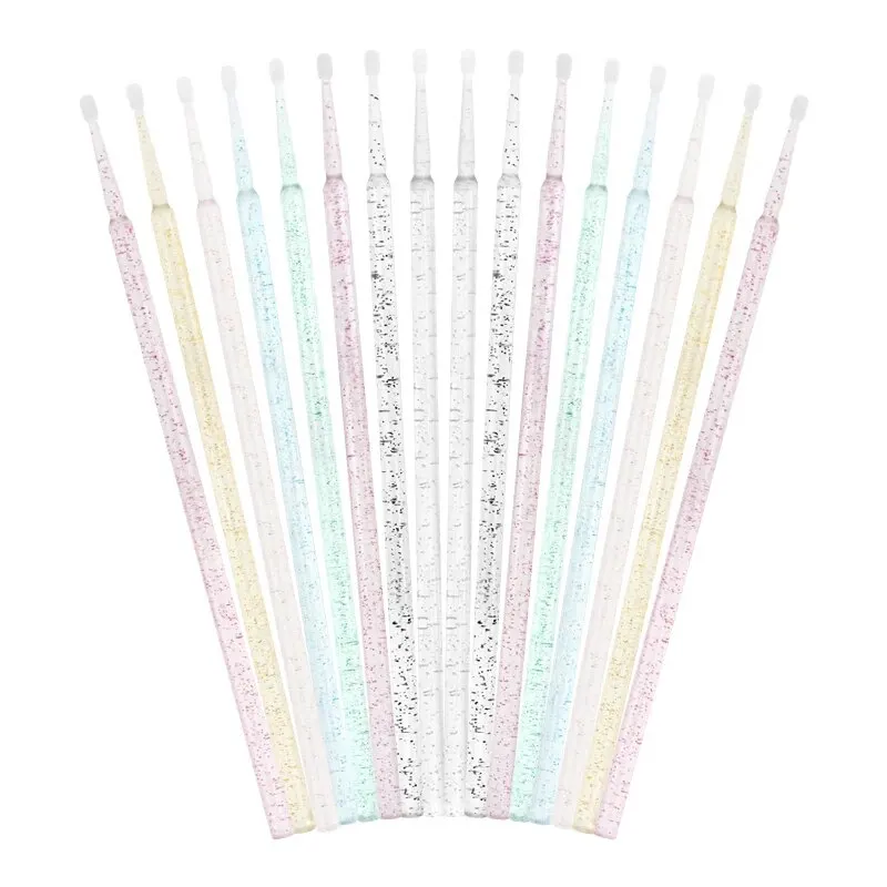 100 Pcs Disposable Crystal Micro Brushes Makeup Swab Eyelash Extension Microbrush Tools Individual Lashes Removing Tools