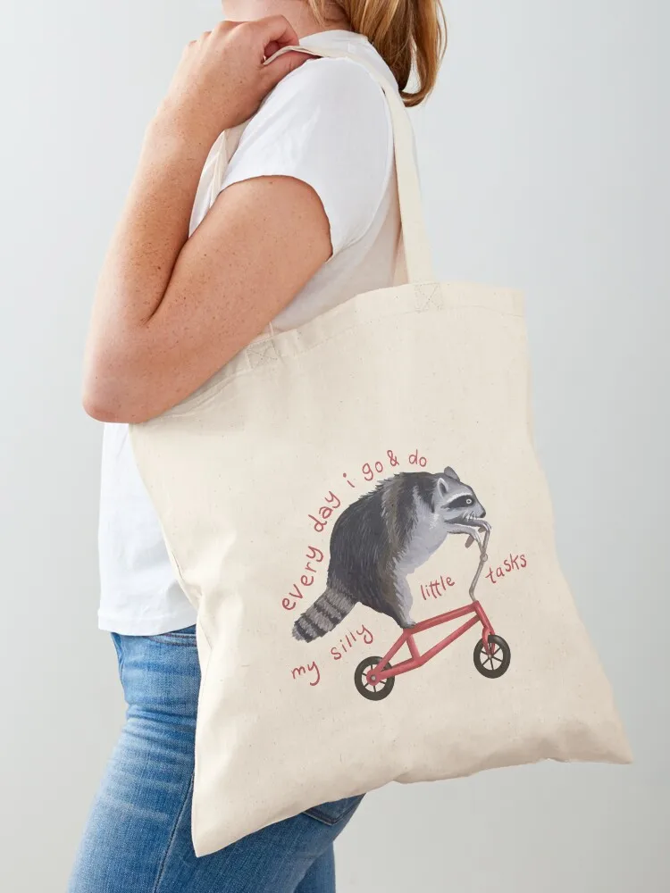 

Raccoon On Bicycle Tote Bag Big bag Cloth bag bags for women Canvas for women