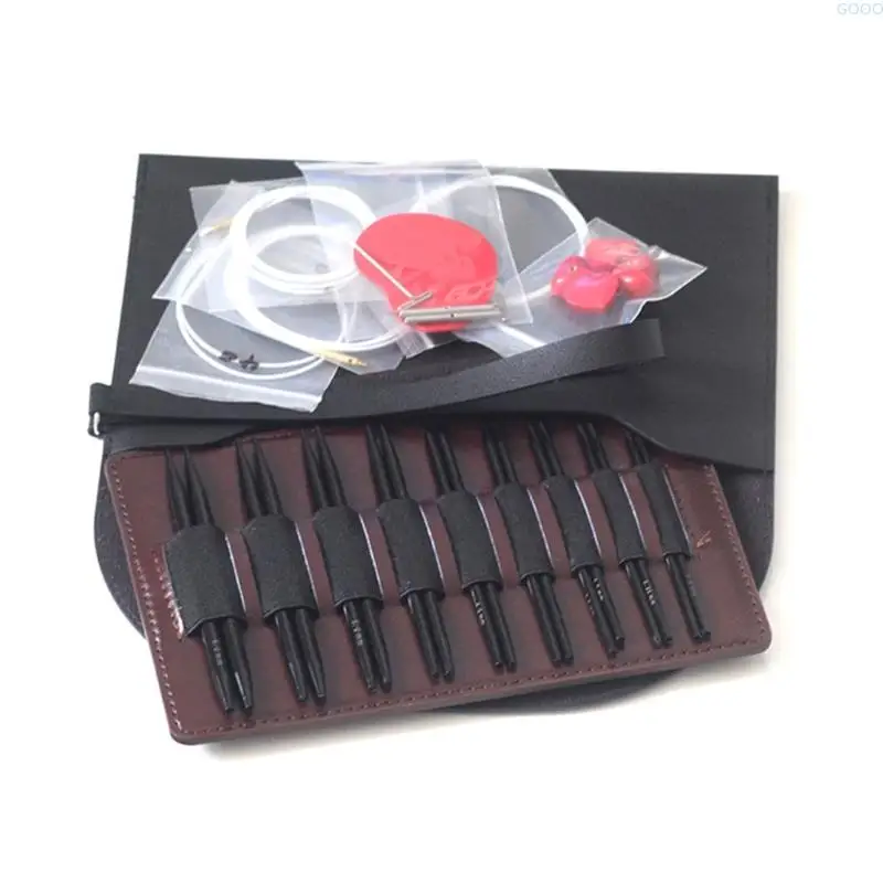 23ga 3.0mm-6mm قابلة للتبديل الإبرة الدائرية مجموعة مع حالة وملحقات هو ربط الكروشيه للمرأة #5