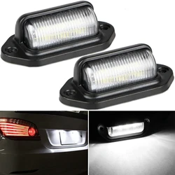 2개 6LED 자동차 번호판등 12-24V 자동차 번호판 조명 태그 스텝 램프 흰색 전구 SUV 트럭 트레일러 V용