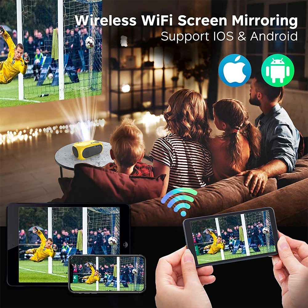 Salange M24 Mini Projector WIFI LED Portable Beamer Compatible with HDMI USB 640*480P Support 1080P Video Projetor Kids Gift