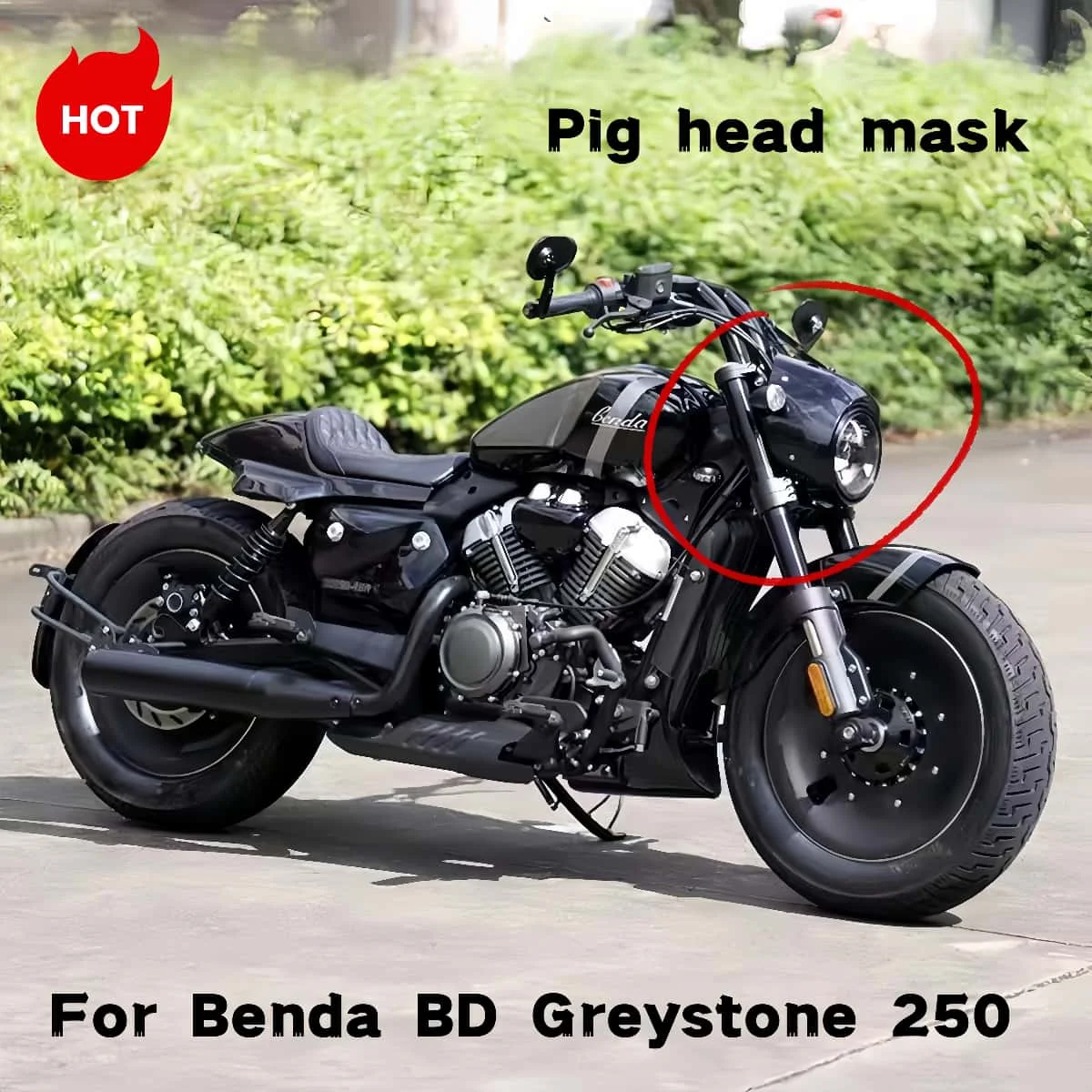 Benda BD GrayStone 250 수정 돼지 헤드 커버 헤드 라이트 커버 프론트 커버 자동차 헤드 장식 커버 앞 유리