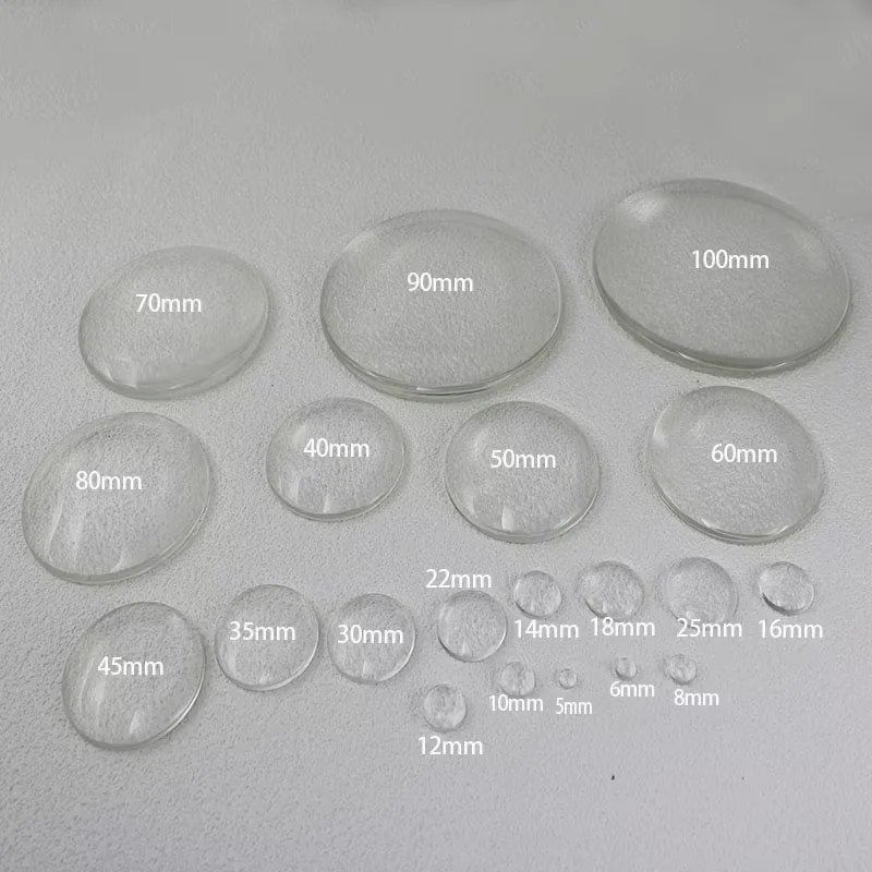Image 4: 1 paquet de Cabochon rond en verre Transparent, loupe transparente à dos plat pour la fabrication de bijoux à faire soi-même, 6 8 10 12 16 20 25 60mm