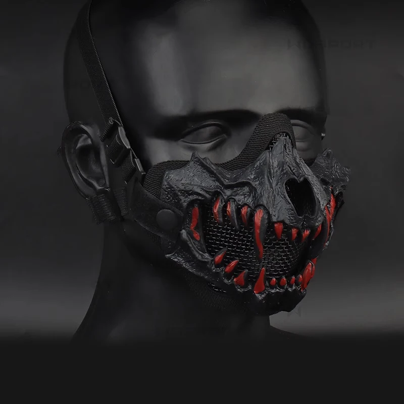 Outdoor Dental Mask Double Layer Steel Wire Half Face High Breathable Protective Tactical Mask