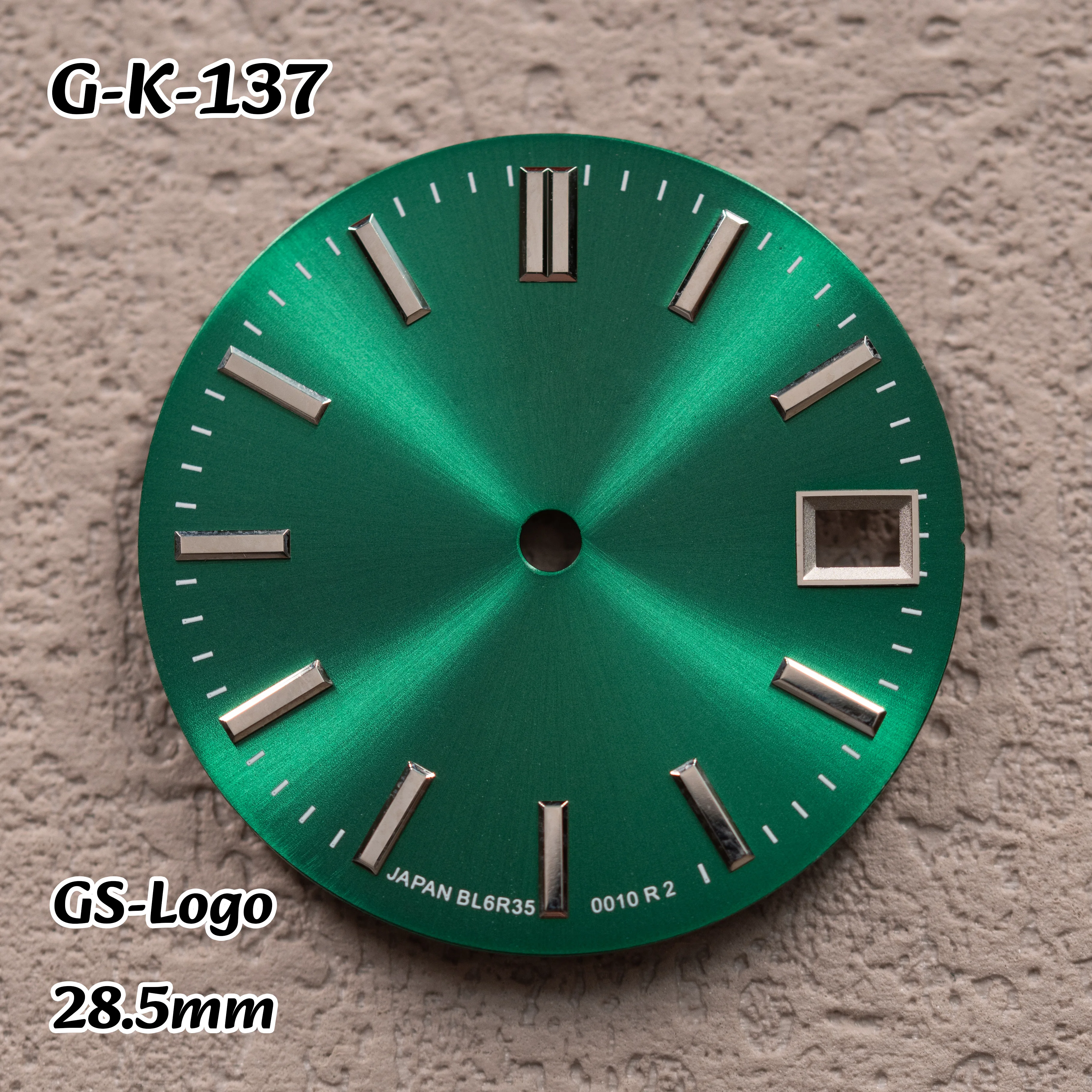 28.5mm GS Logo Black Sunray Dial NH35/NH36/4R/7S Movement Quality Watches for men Watch Modification Accessories Repair Parts