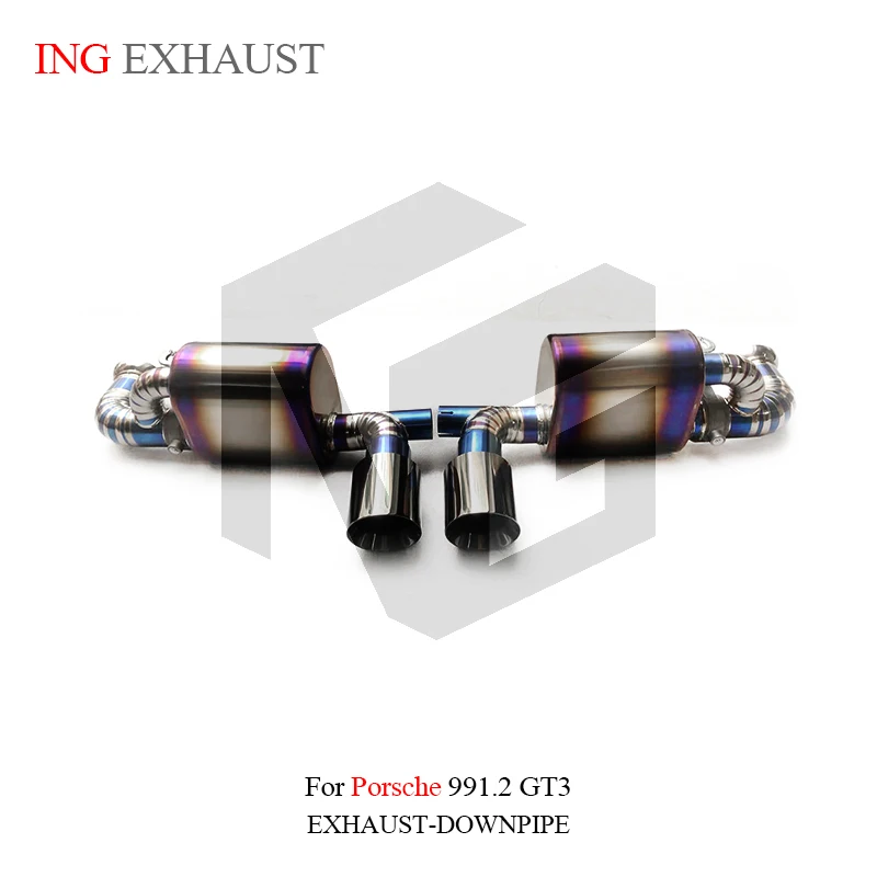 ING Performance Vacuum Remote Valve Engine Titanium Alloy Catback for Porsche 911 991.2 GT3 v6 Race Auto Muffler Exhaust system