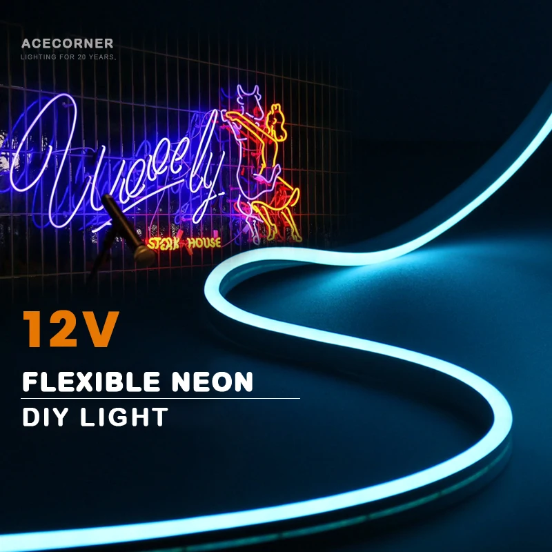 DC 12V Led Neon Strip Light Waterproof Ribbon IP67 Warm White Led Tape SMD 2835 Flexible Modeling Light for Home Decoration