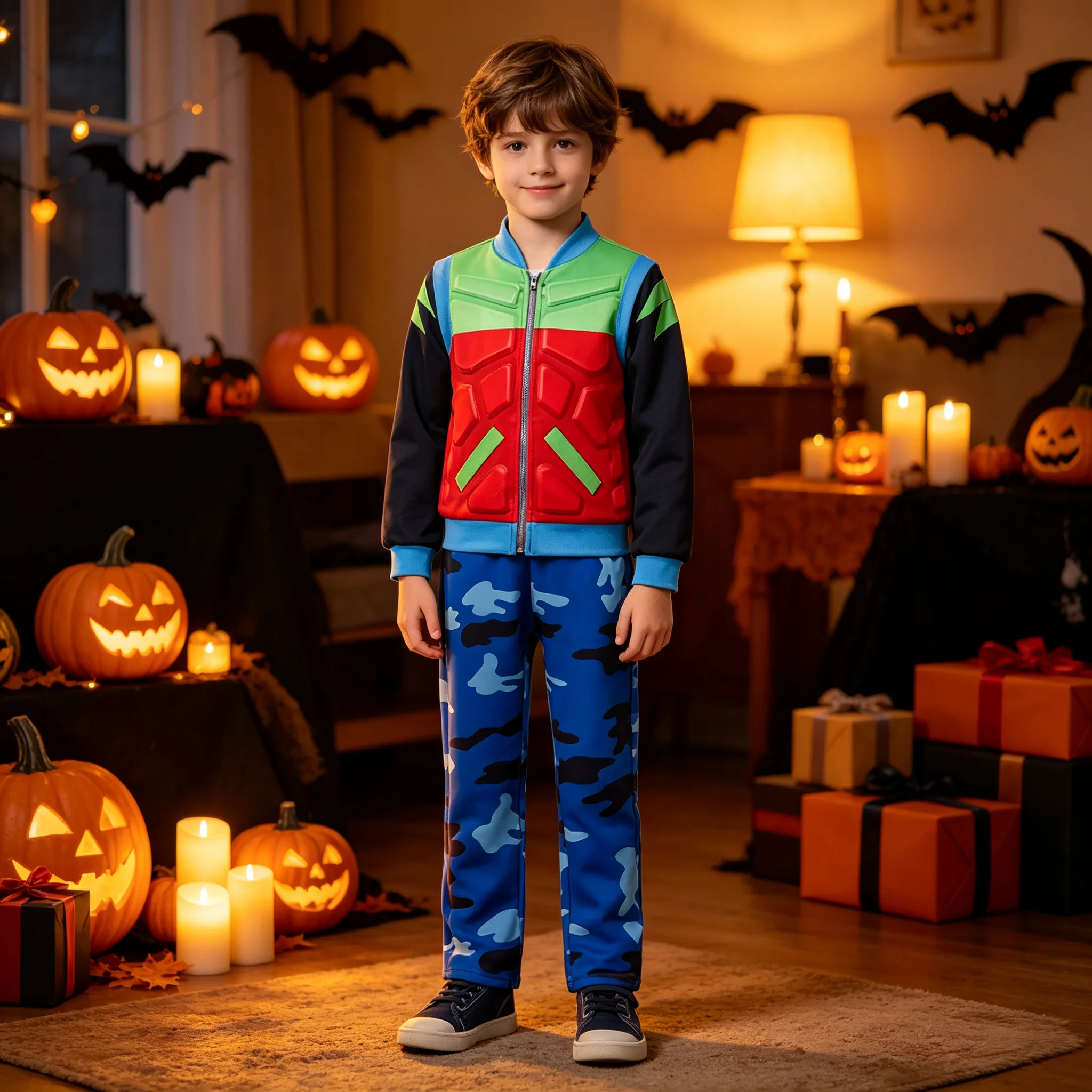 New Cartoon Children Dog Leader Sets Print Coat With Pants 2pcs For Boys Halloween Kids Carnival Birthday Party Festival Outfits