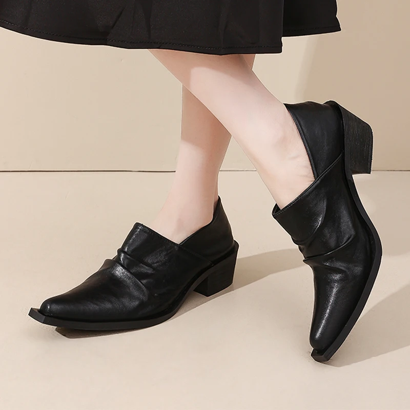 

Pointed Toe Women Loafers Shoes Designer Office Leather Shoes Fashion Dress Summer 2025 Casual Walking Sport Zapatos De Mujer
