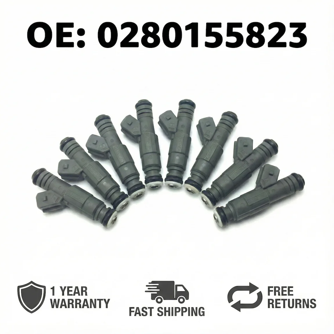 

8Pcs Brand New Auto Fuel Injectors 0280155823 For BMW X5 E53 740i E38 540i E39 M62 Range Rover 4.4L V8 Engine Nozzle Valve Kit