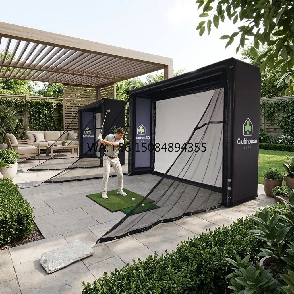 Best Seller Portable Commercial Inflatable Golf Tent Golf Simulator Enclosure with Hitting Screen for Indoor and Outdoor