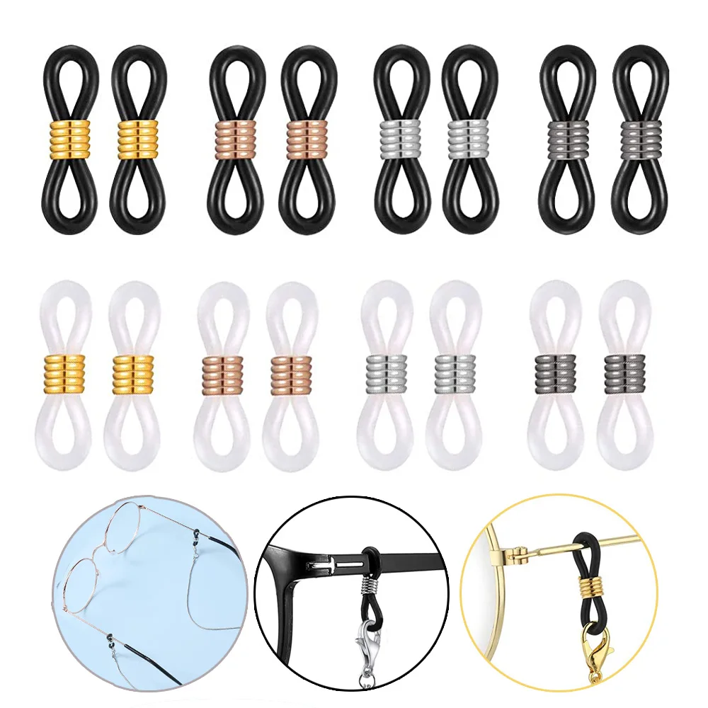 40-80pcs Ear Hook Eyeglasses Spectacles Chain Glasses Retainer End Rope Sunglasses Cord Holder Strap Retainer End Loop Connector