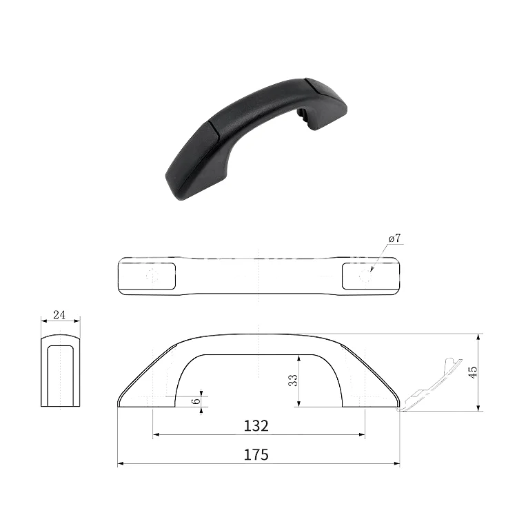 175mm RV Cargo Trailer Door Handle Grab Bar Multipurpose Simple Installation Professional Sturdy For Van Truck Accessories