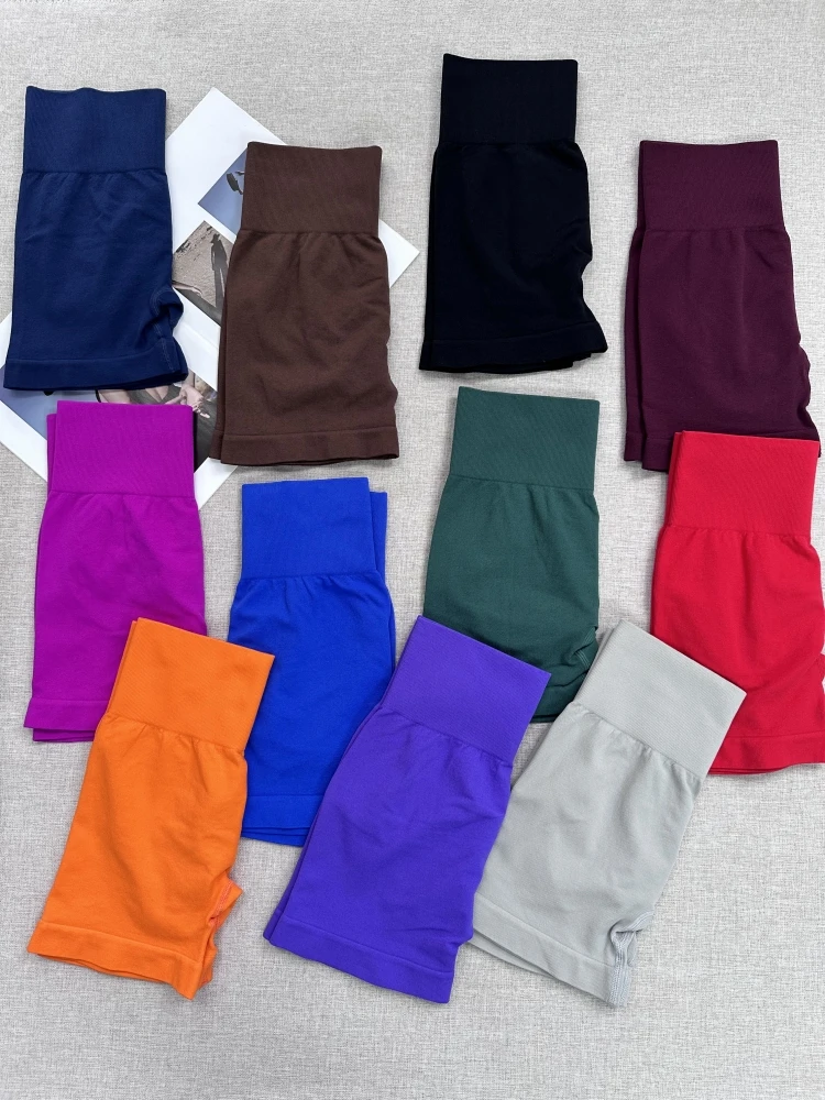 

Women Seamless Fabric Sports Shorts Skinny Shorts Women High Waist Hip Ribbed Gym Training Shorts Yoga Shorts