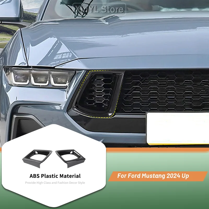 

2X Grille Air Flow Guide Vent Decorative Trim For Ford Mustang 2024 UP Automotive Exterior Accessories