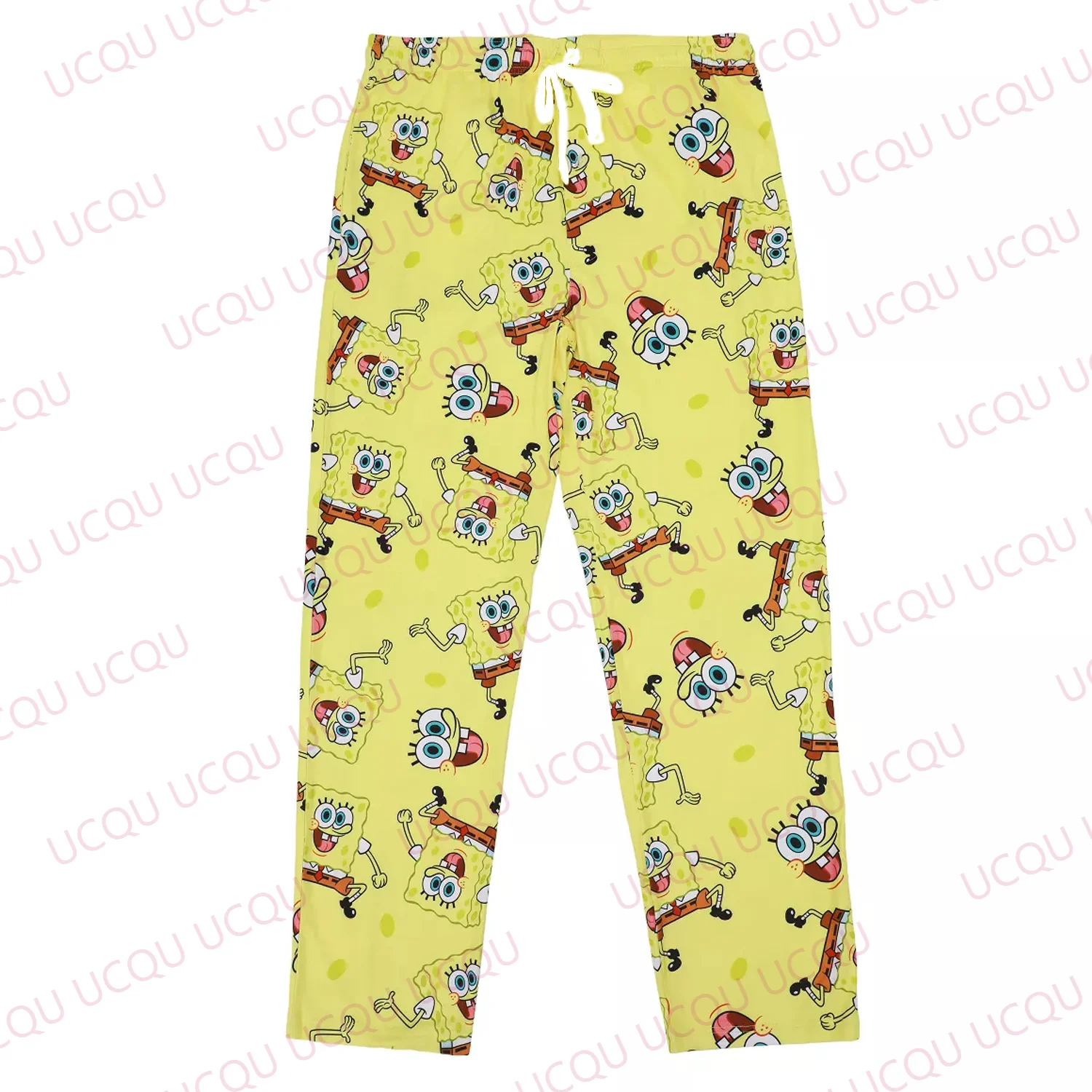 Men\'s Adult Yellow SpongeBob SquarePants Sleep Pants Oversized Adult/Kids Pajama Long Pants