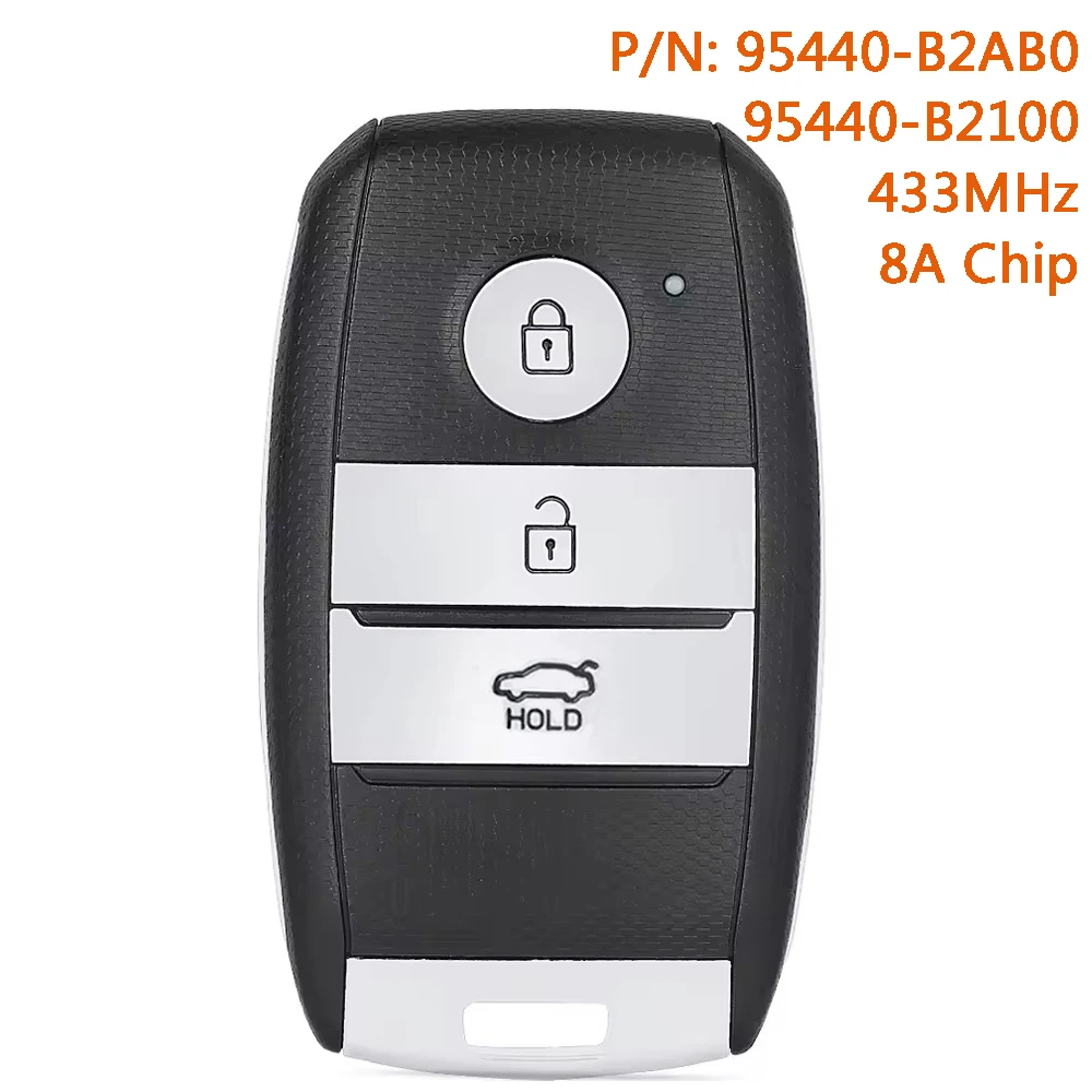

DIYKEY 95440-B2AB0 95440-B2100 Remote Key Fob for Kia Soul 2014 2015 2016 2017 433MHz FG00050 8A Chip