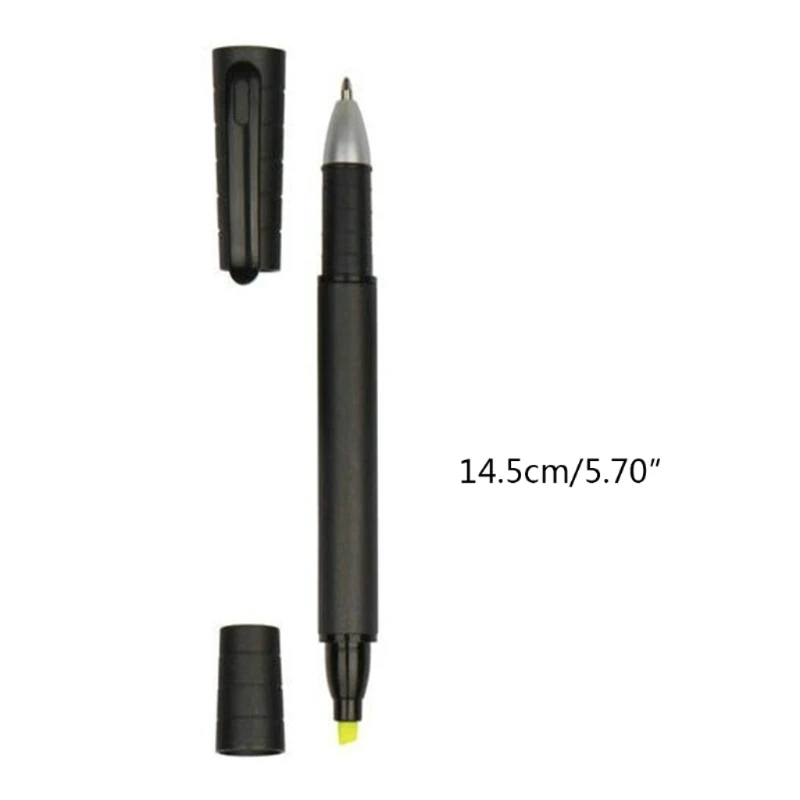 ปากกามาร์กเกอร์เรืองแสงปากกาเจลสีดำ 2-in-1 Dual-ended Highlighter สีดำ Nib สี TIP สำหรับจดบันทึก